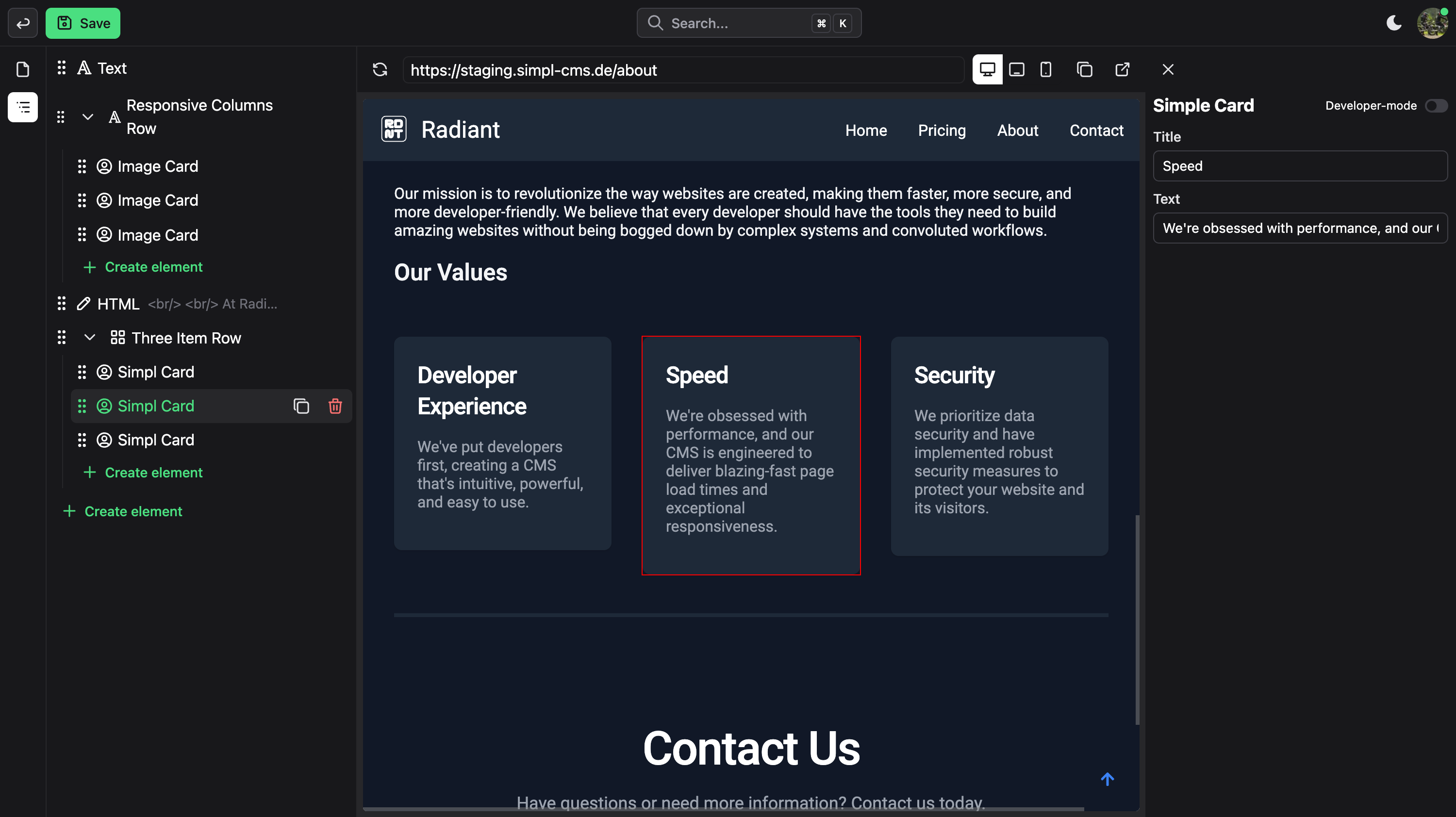 Admin Sitebuilder Dark